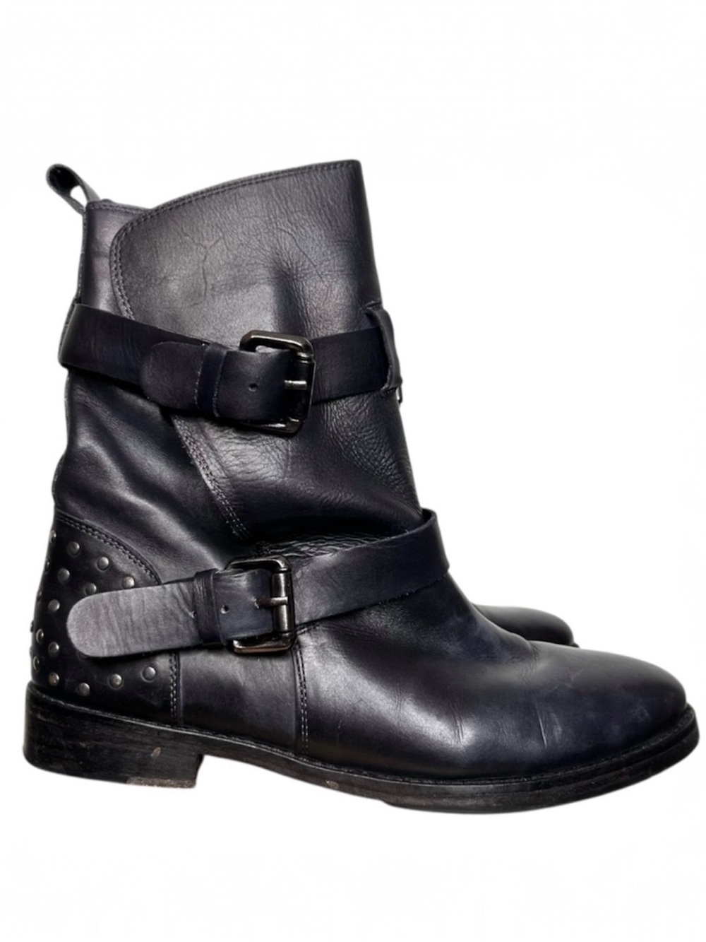 Vintage Foundry Co Sherry Boots 8 Black Studded Moto Biker Goth Punk